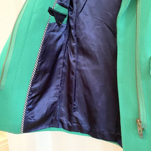 J Crew Kelly Green Stadium Cloth by Nello Gori Wool Coat Size 2 Wool Blend - Picture 6 of 12